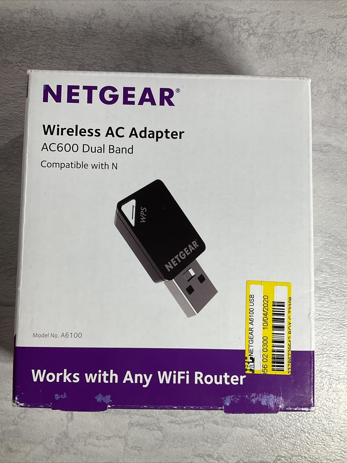 Netgear Wireless AC Adapter AC600 Dual Band Model A6100 Black (6922735485111)